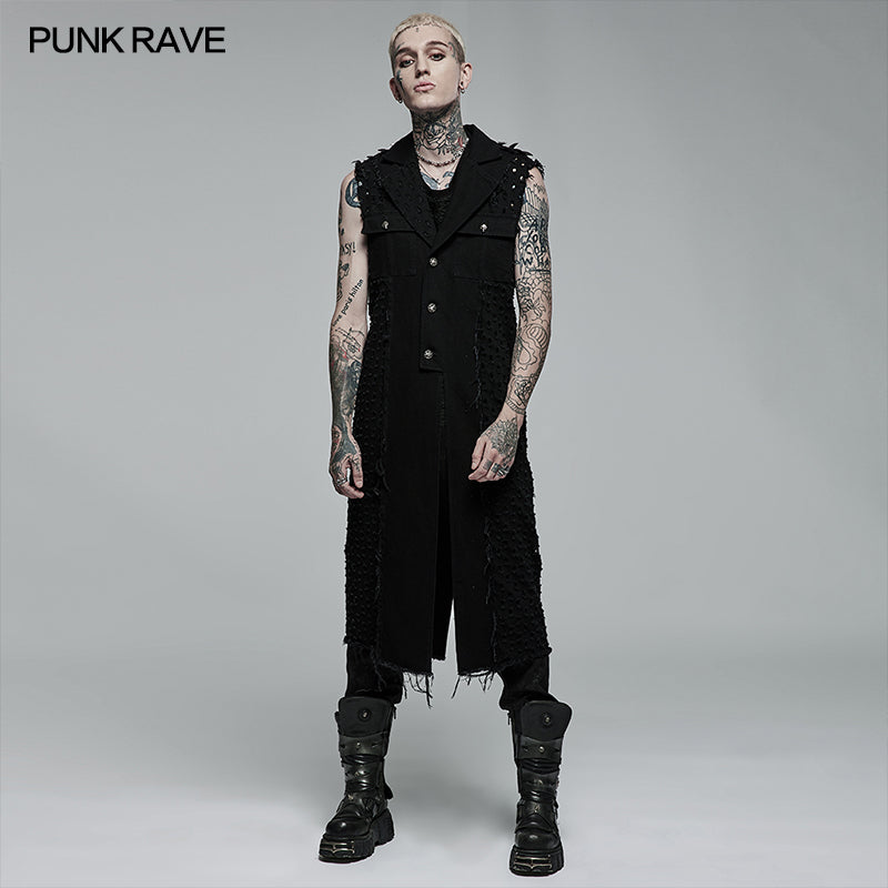 WY-1369MJM Punk old medium length vest