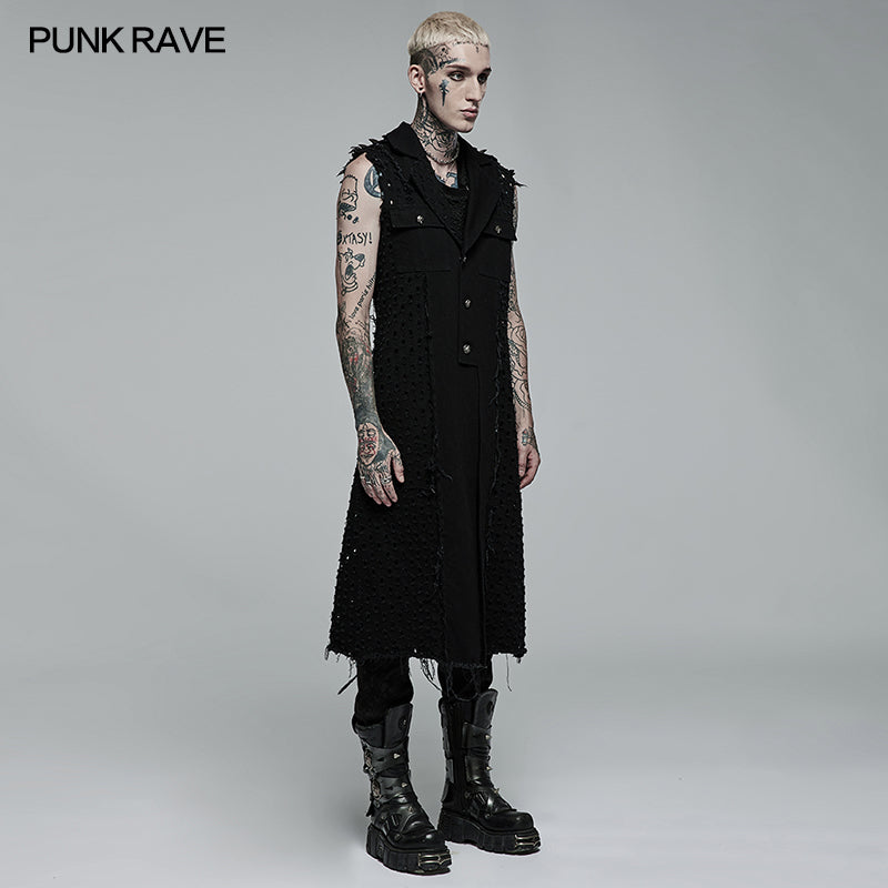 WY-1369MJM Punk old medium length vest