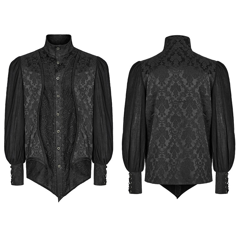 WY-1483CCM Goth lantern sleeve stand collar shirt