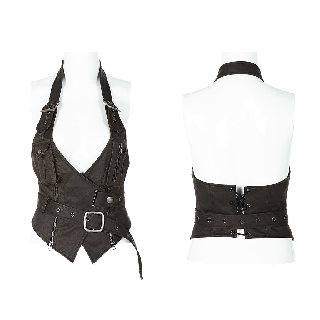 WY-1207MJF Metal heavy punk halter vest