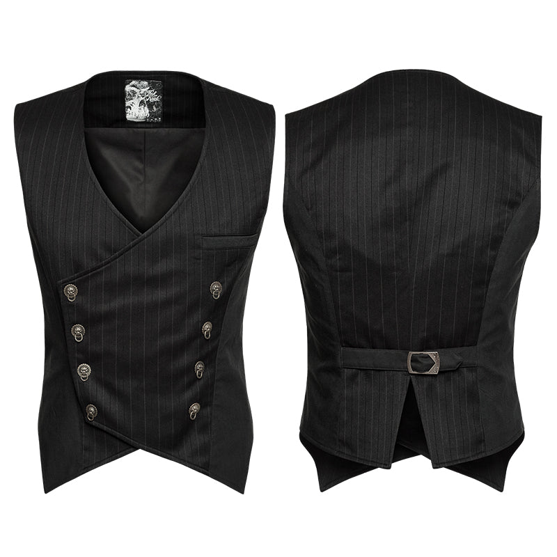 Gentleman Punk Stripe Chinese Style Buckle Men's Vest Y-754