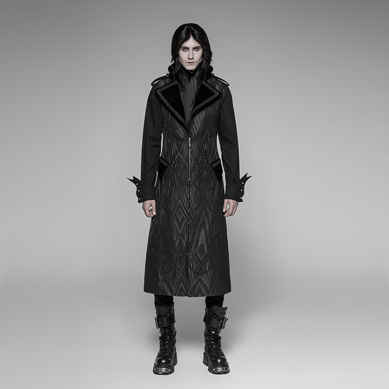 Gothic Pattern sleeveless Men's Long Coat WY-944MJM